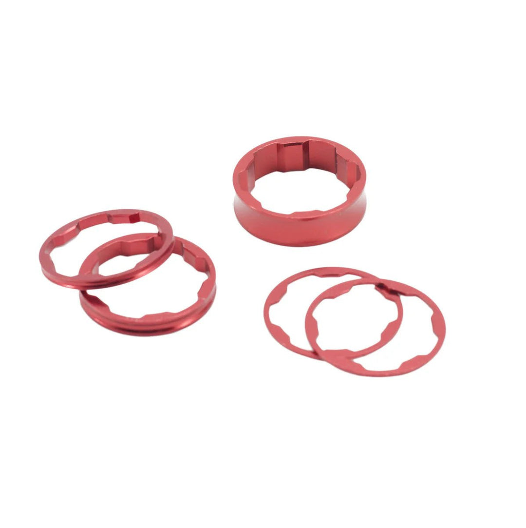 Box Two Stem Spacer Kits 1 - 1/8" Red - Trackstars BMX