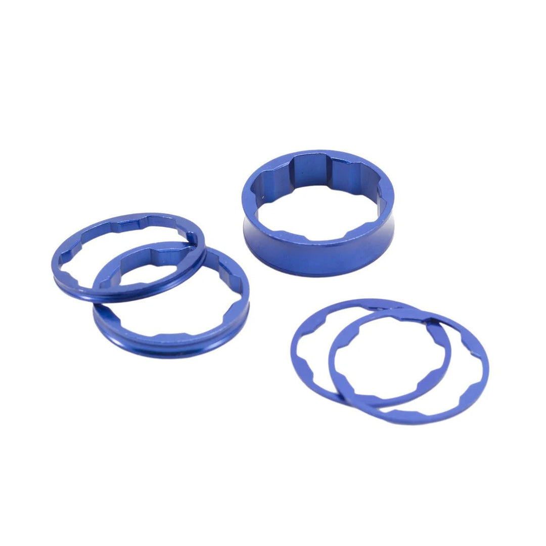 Box Two Stem Spacer Kits 1 - 1/8" Blue - Trackstars BMX