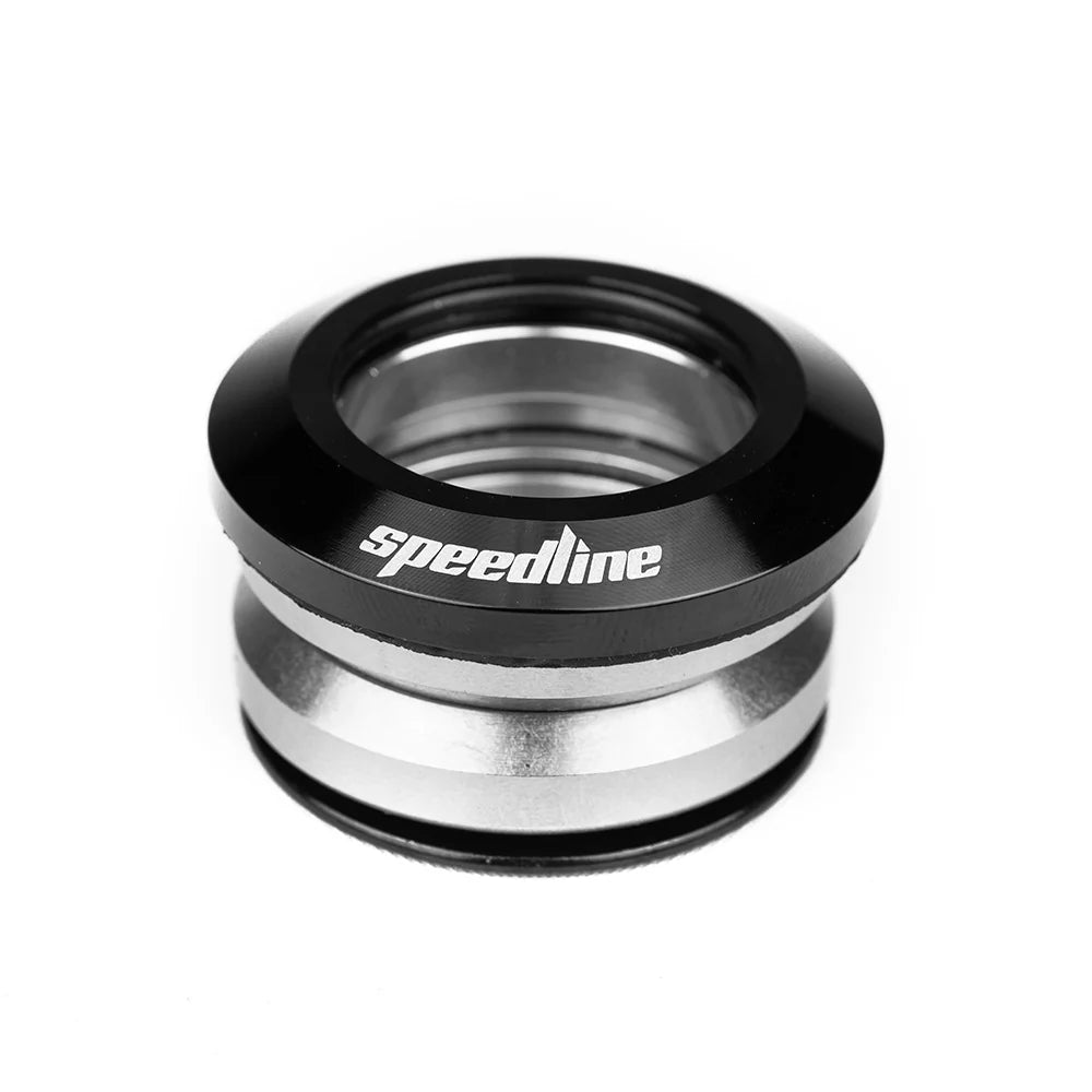 Speedline Parts | 1 1/8" - 1.5" Sealed Bearing Integrated BMX Racing Headset Black - Trackstars BMX