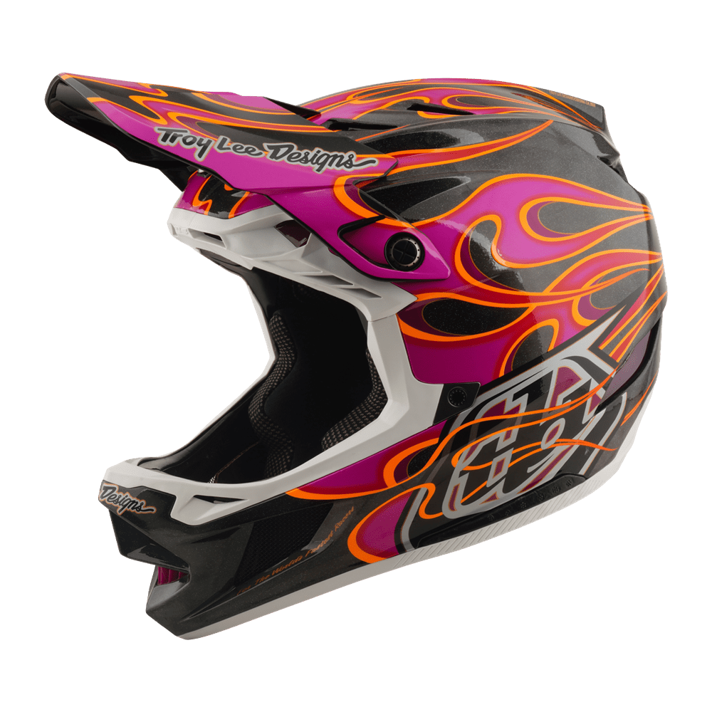TLD D4 AS CARBON HELMET TORCHED CARBON / MAGENTA - Trackstars BMX
