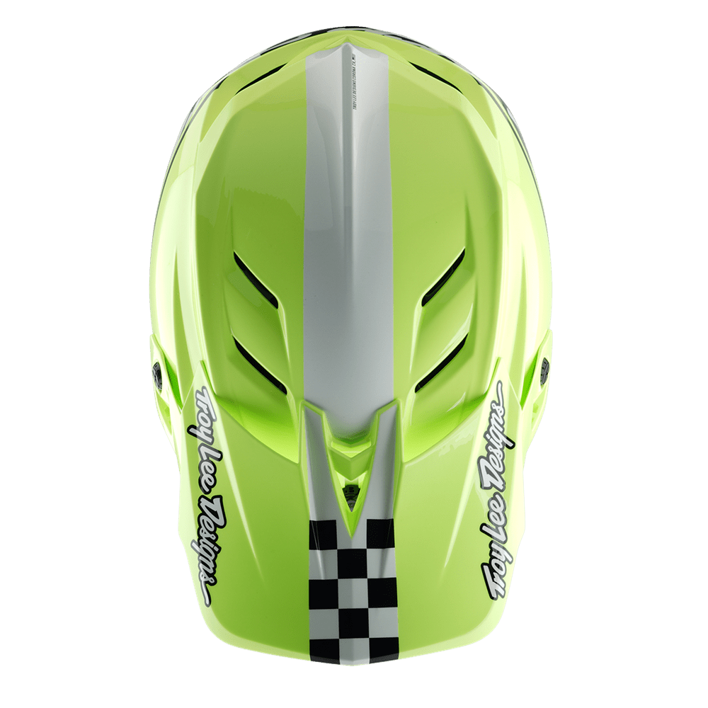 TLD D4 AS POLYACRYLITE HELMET FIFTY-50 NAVY / GLO YELLOW - Trackstars BMX