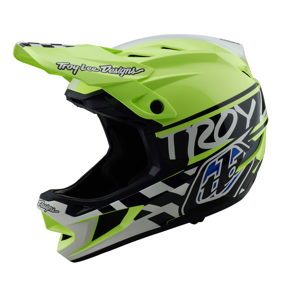 TLD D4 AS POLYACRYLITE HELMET FIFTY-50 NAVY / GLO YELLOW - Trackstars BMX